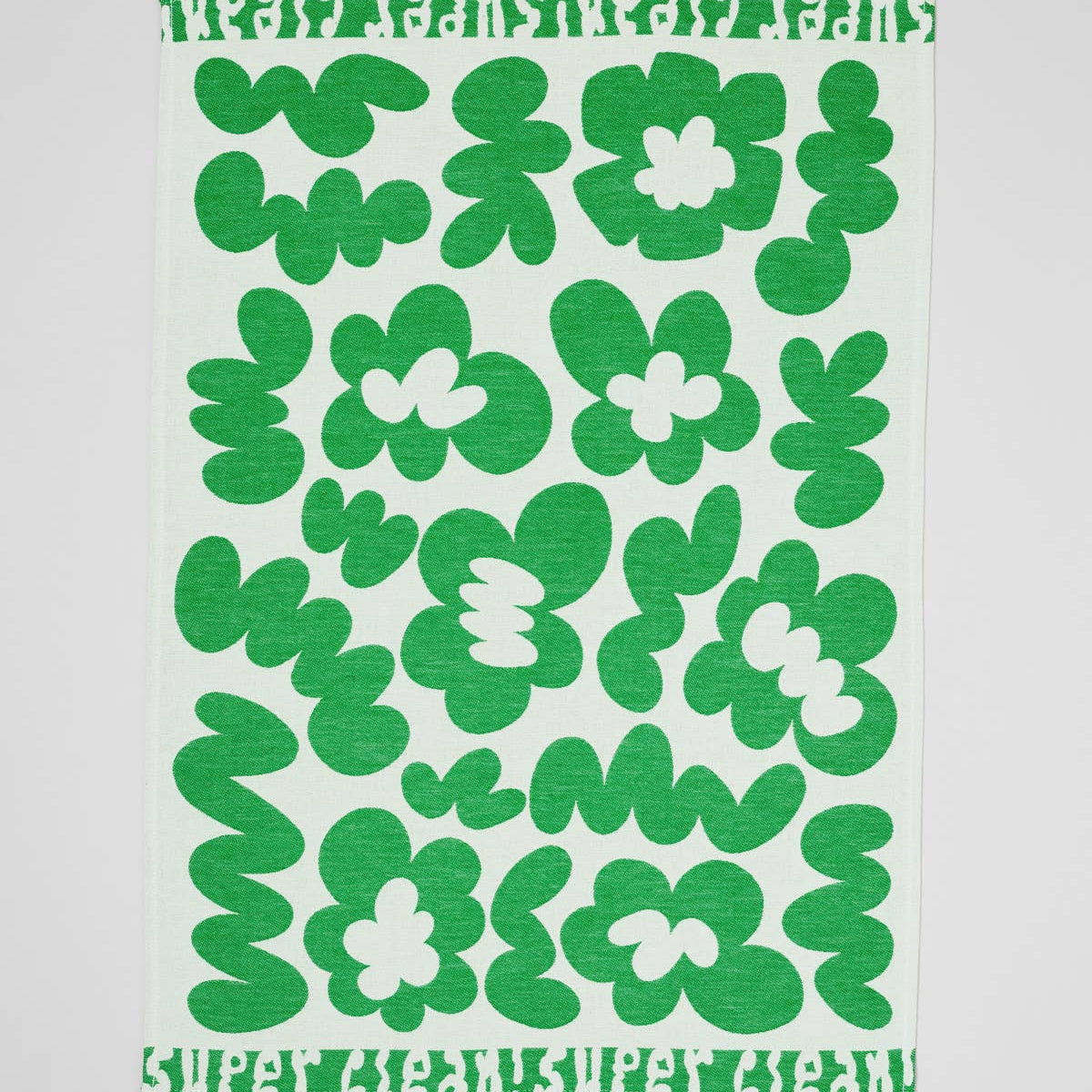 Wrap - FLOWERS AND SQUIGGLES Geschirrtuch (50 × 70 cm) • Green/Natural - ROSA ECK