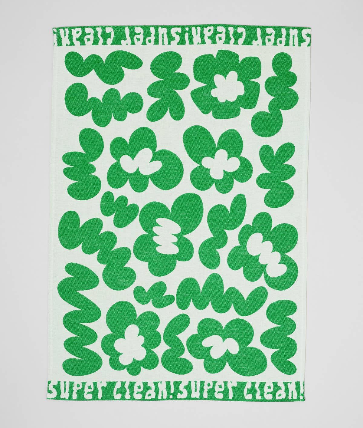 Wrap - FLOWERS AND SQUIGGLES Geschirrtuch (50 × 70 cm) • Green/Natural - ROSA ECK