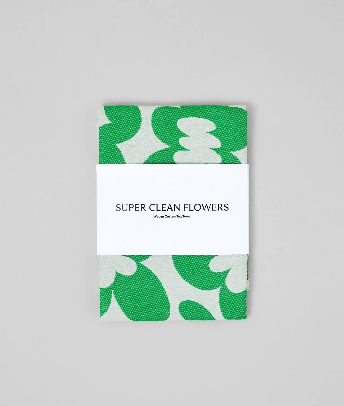 Wrap - FLOWERS AND SQUIGGLES Geschirrtuch (50 × 70 cm) • Green/Natural - ROSA ECK