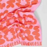 Wrap - FLOWERS AND SQUIGGLES Geschirrtuch (50 × 70 cm) • Pink/Warm Red - ROSA ECK