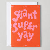 Wrap - GIANT SUPER YAY Grußkarte mit Prägung - Grußkarte - ROSA ECK Concept Store