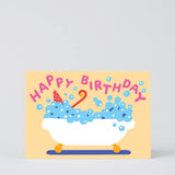 Wrap - HAPPY BIRTHDAY BUBBLE BATH Grußkarte zum Geburtstag - ROSA ECK