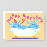 Wrap - HAPPY BIRTHDAY BUBBLE BATH Grußkarte zum Geburtstag - ROSA ECK