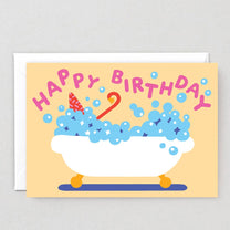 Wrap - HAPPY BIRTHDAY BUBBLE BATH Grußkarte zum Geburtstag - ROSA ECK