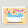 Wrap - HAPPY BIRTHDAY BUBBLE BATH Grußkarte zum Geburtstag - ROSA ECK