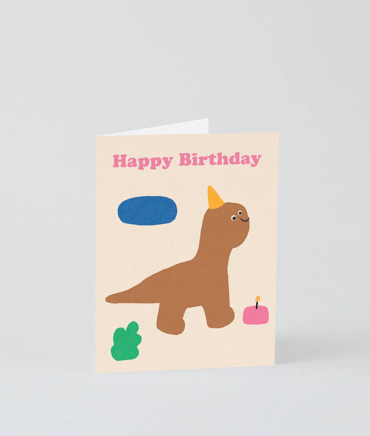 Wrap - HAPPY BIRTHDAY DINO Grußkarte Kindergeburtstag - ROSA ECK