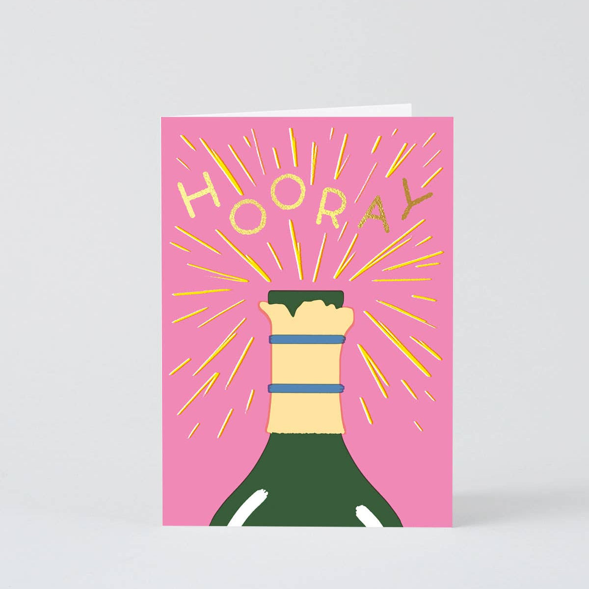 Wrap - HOORAY CHAMPAGNE Glückwunschkarte - ROSA ECK