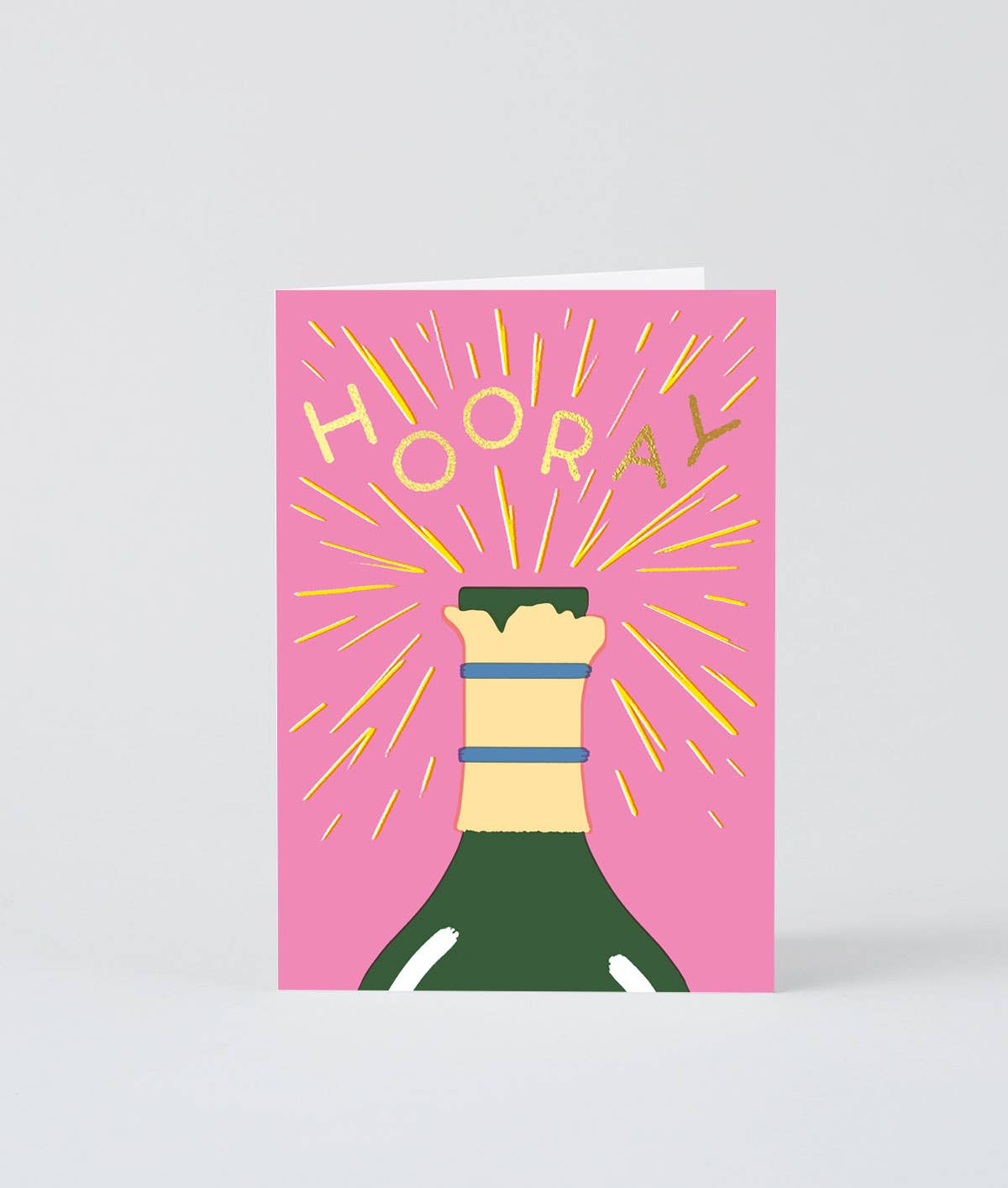 Wrap - HOORAY CHAMPAGNE Glückwunschkarte - ROSA ECK