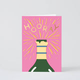 Wrap - HOORAY CHAMPAGNE Glückwunschkarte - ROSA ECK