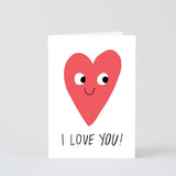 Wrap - I LOVE YOU Grußkarte zum Valentinstag - ROSA ECK