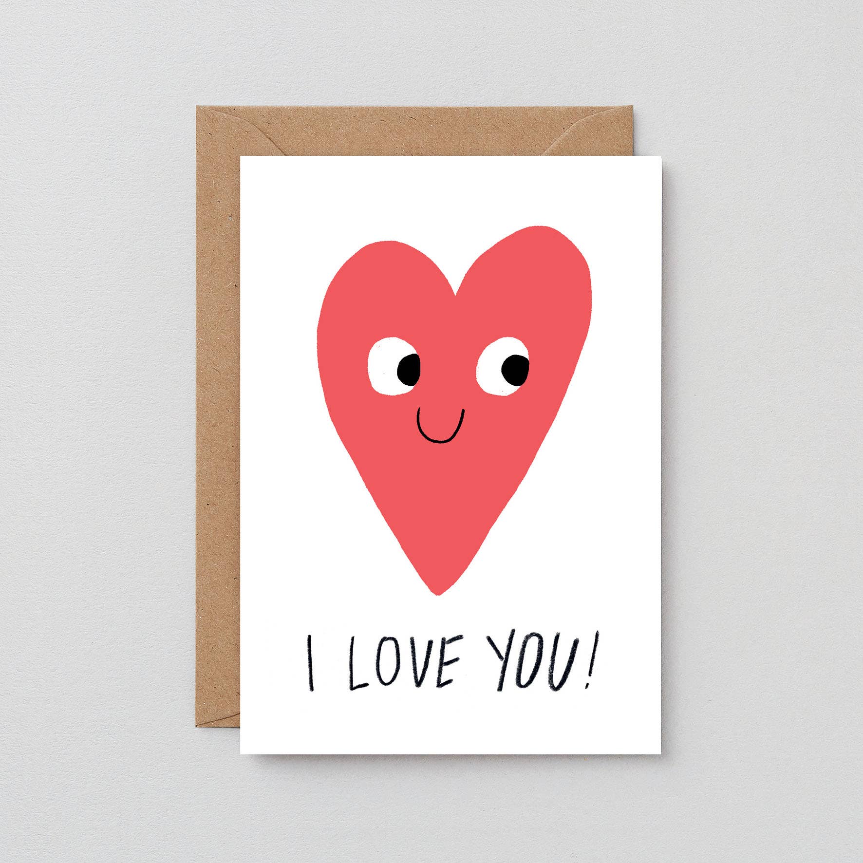 Wrap - I LOVE YOU Grußkarte zum Valentinstag - ROSA ECK
