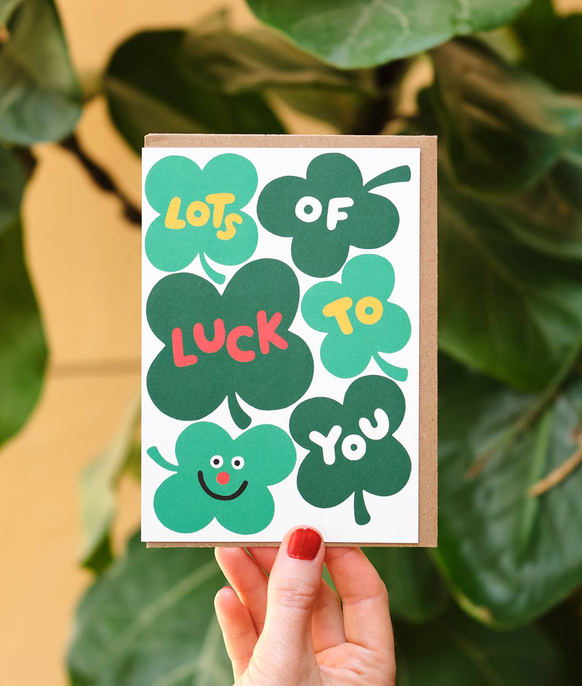 Wrap - LOTS OF LUCK TO YOU Glückwunschkarte - ROSA ECK