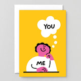 Wrap - ME THINKING ABOUT YOU Grußkarte - Grußkarte - ROSA ECK Concept Store