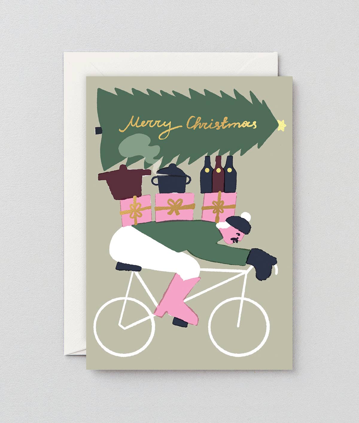 Wrap - MERRY CHRISTMAS BIKER Weihnachtskarte - Grußkarte - ROSA ECK