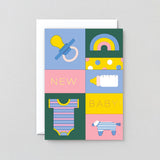 Wrap - NEW BABY CELEBRATION Grußkarte zur Geburt - ROSA ECK