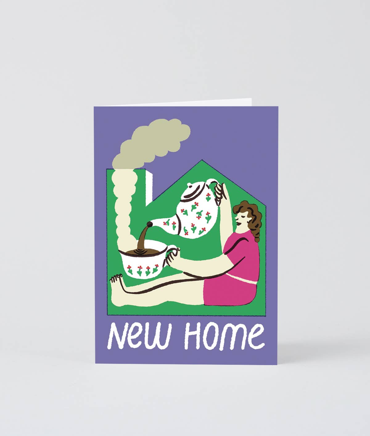 Wrap - NEW HOME CUP OF TEA Grußkarte zum Einzug - ROSA ECK