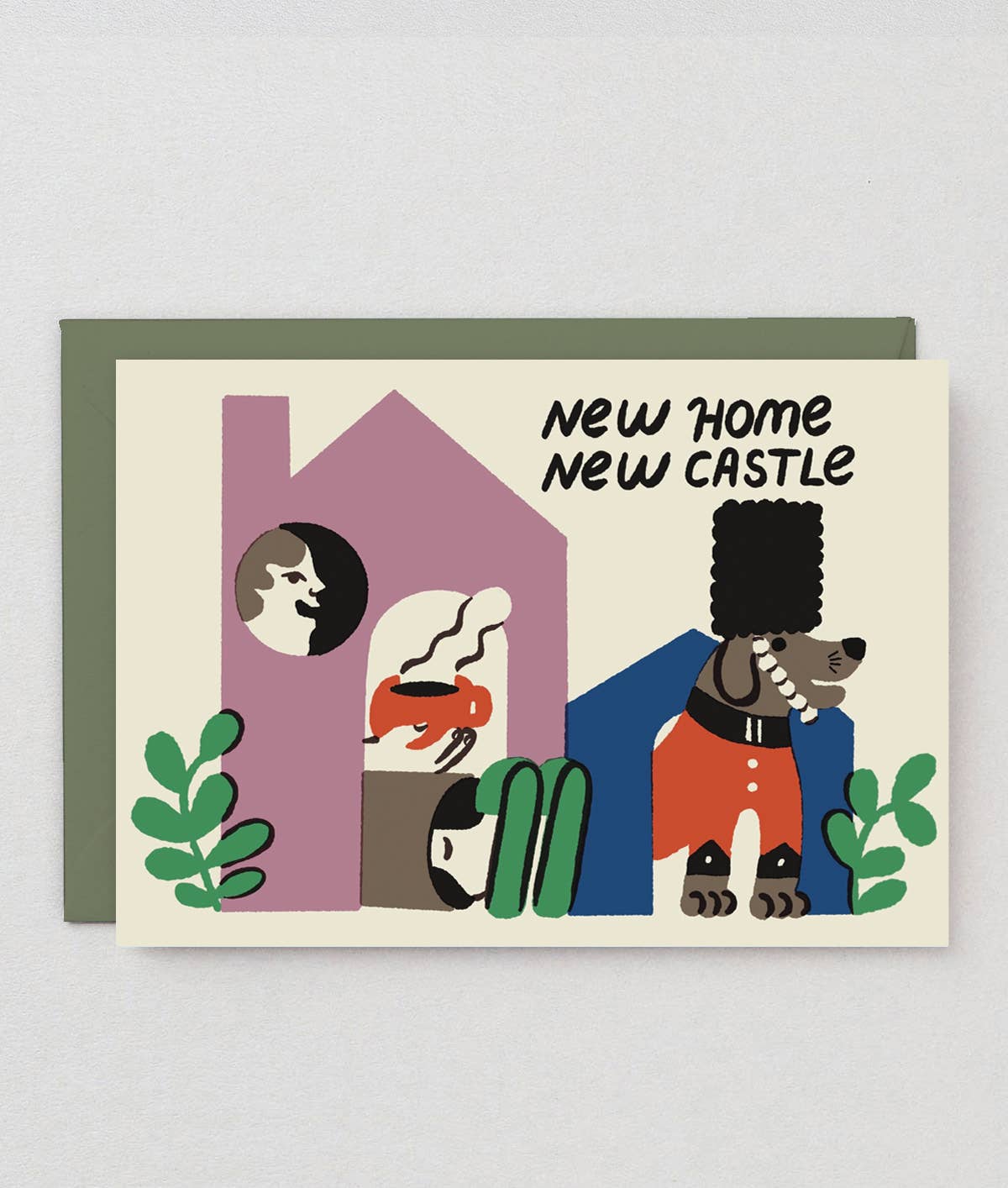 Wrap - NEW HOME NEW CASTLE Grußkarte zum Einzug - ROSA ECK