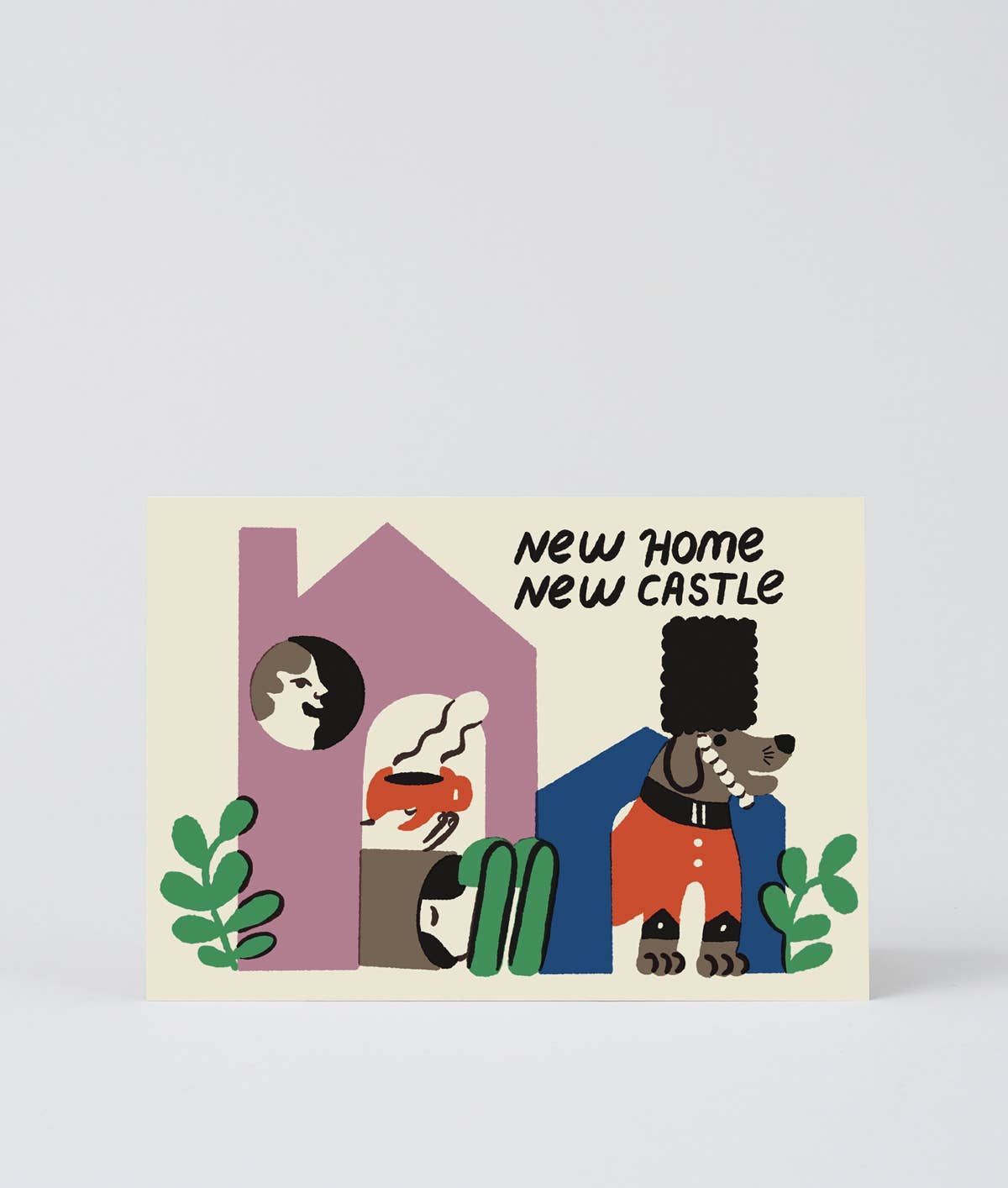 Wrap - NEW HOME NEW CASTLE Grußkarte zum Einzug - ROSA ECK