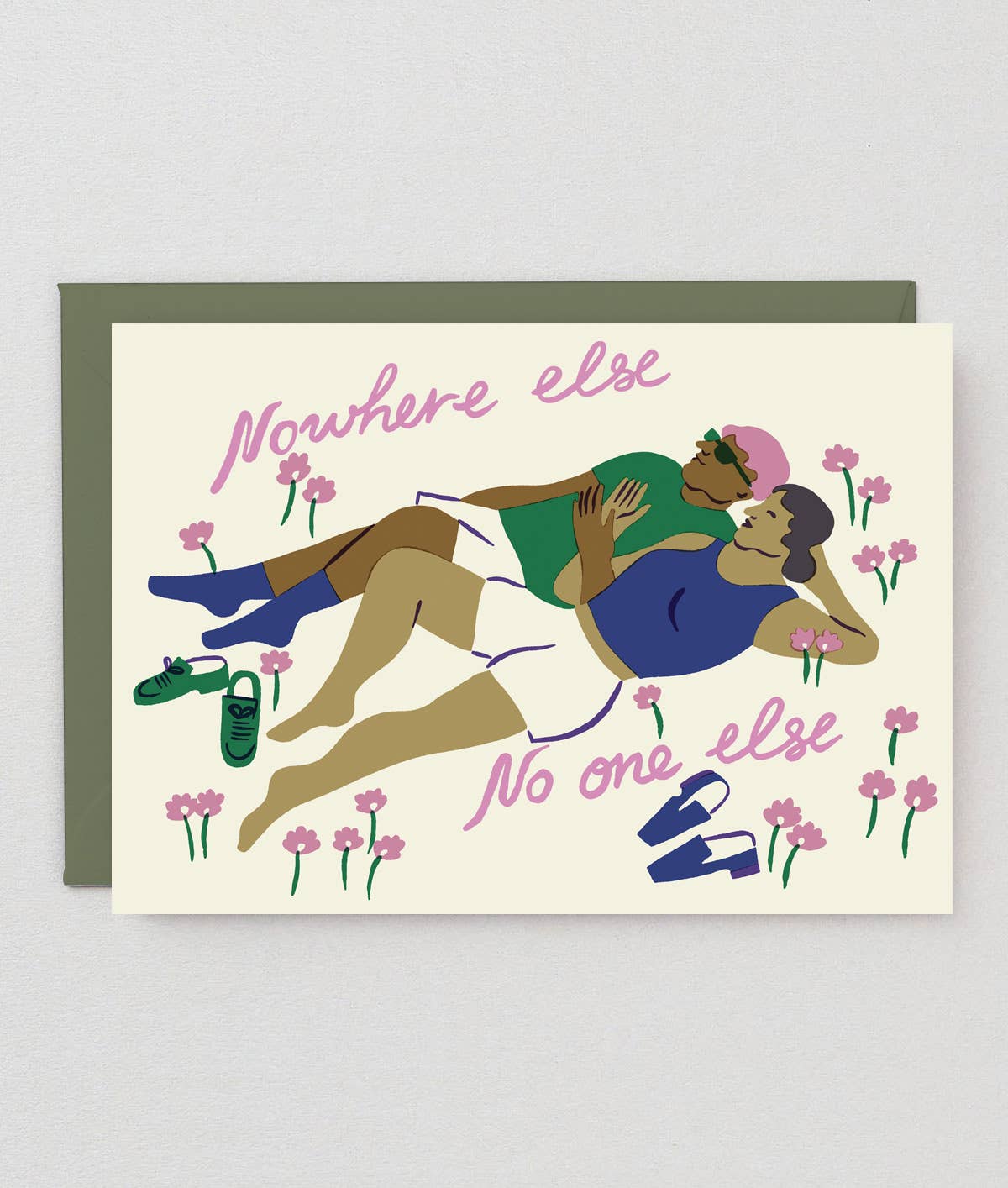 Wrap - NOWHERE ELSE NO - ONE ELSE Grußkarte - Grußkarte - ROSA ECK