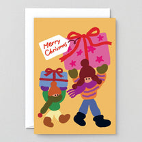 Wrap - PRESENT GIVER Weihnachtskarte - Grußkarte - ROSA ECK