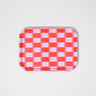 Wrap - RED BLUR CHECK Kleines rechteckiges Serviertablett aus Birke - Serviertablett - ROSA ECK