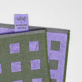 Wrap - SQUARES Geschirrtuch | Grün/Lila - Geschirrtuch - ROSA ECK Concept Store