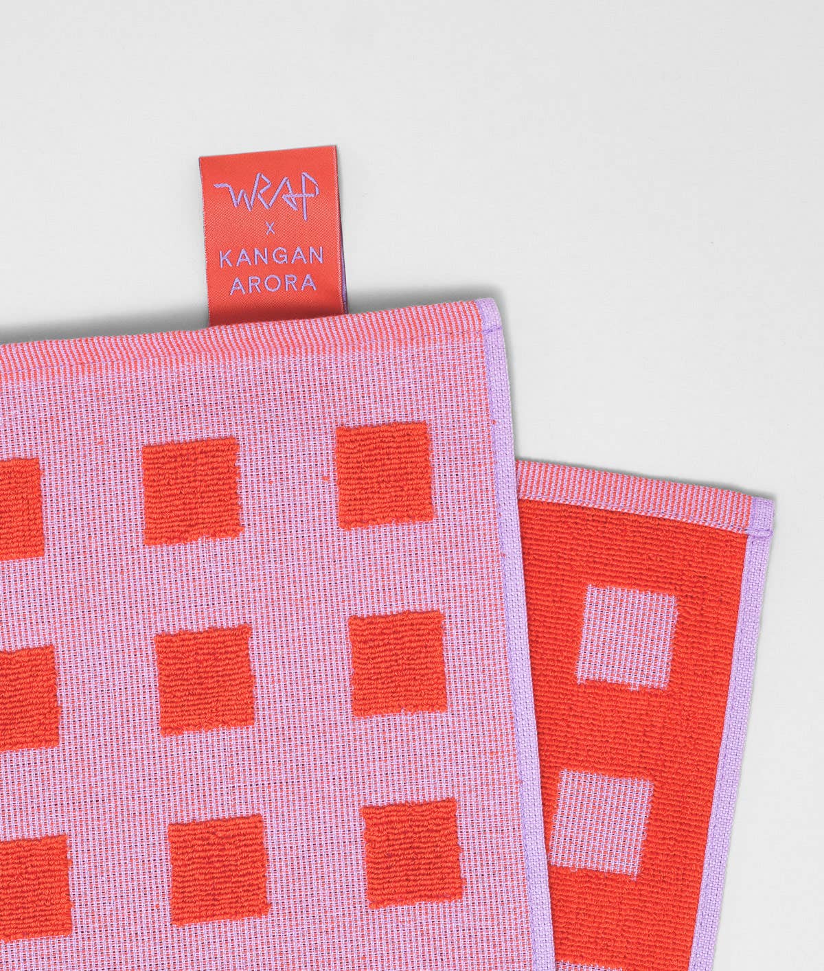 Wrap - SQUARES Geschirrtuch | Lila/Rot - Geschirrtuch - ROSA ECK Concept Store