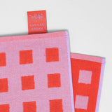 Wrap - SQUARES Geschirrtuch | Lila/Rot - Geschirrtuch - ROSA ECK Concept Store