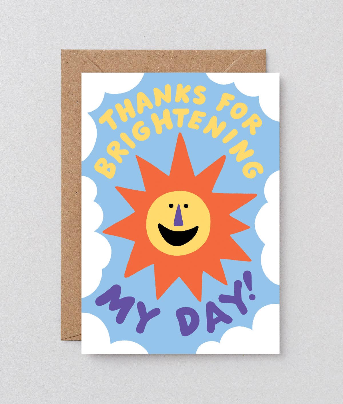 Wrap - THANKS FOR BRIGHTENING MY DAY Grußkarte zum Dank - ROSA ECK