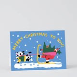 Wrap - Weihnachts - Grußkarte mit Prägung „Merry Christmas Skiing“ - Grußkarte - ROSA ECK Concept Store