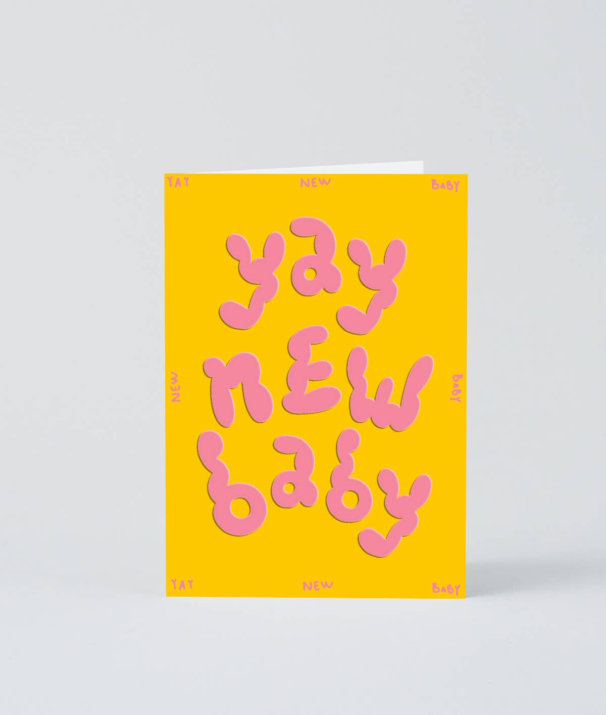 Wrap - YAY NEW BABY Grußkarte mit Prägung - Grußkarte - ROSA ECK Concept Store