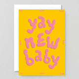 Wrap - YAY NEW BABY Grußkarte mit Prägung - Grußkarte - ROSA ECK Concept Store