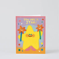 Wrap - YOU ARE A STAR Grußkarte Kindergeburtstag - ROSA ECK