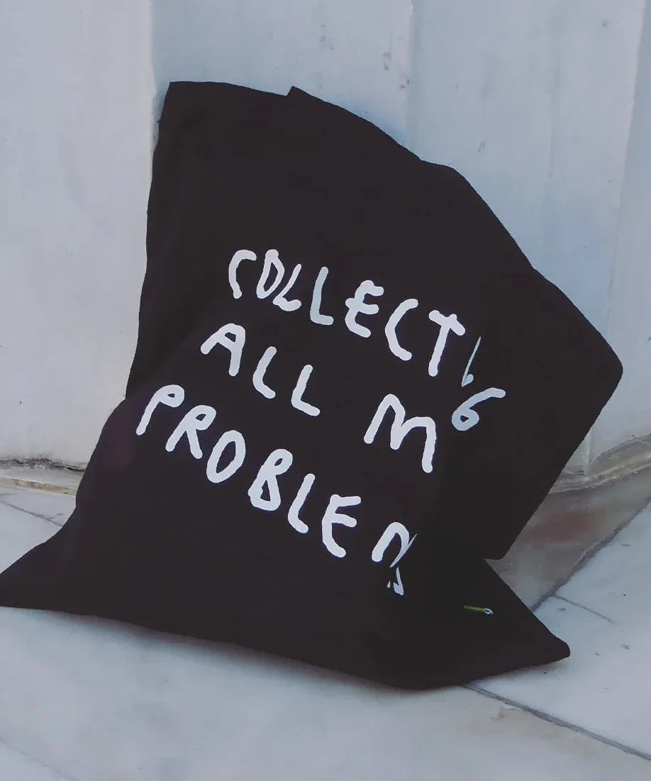 yahya studio - COLLECTING MY PROBLEMS Tragetasche • Schwarz - Tasche - ROSA ECK Concept Store