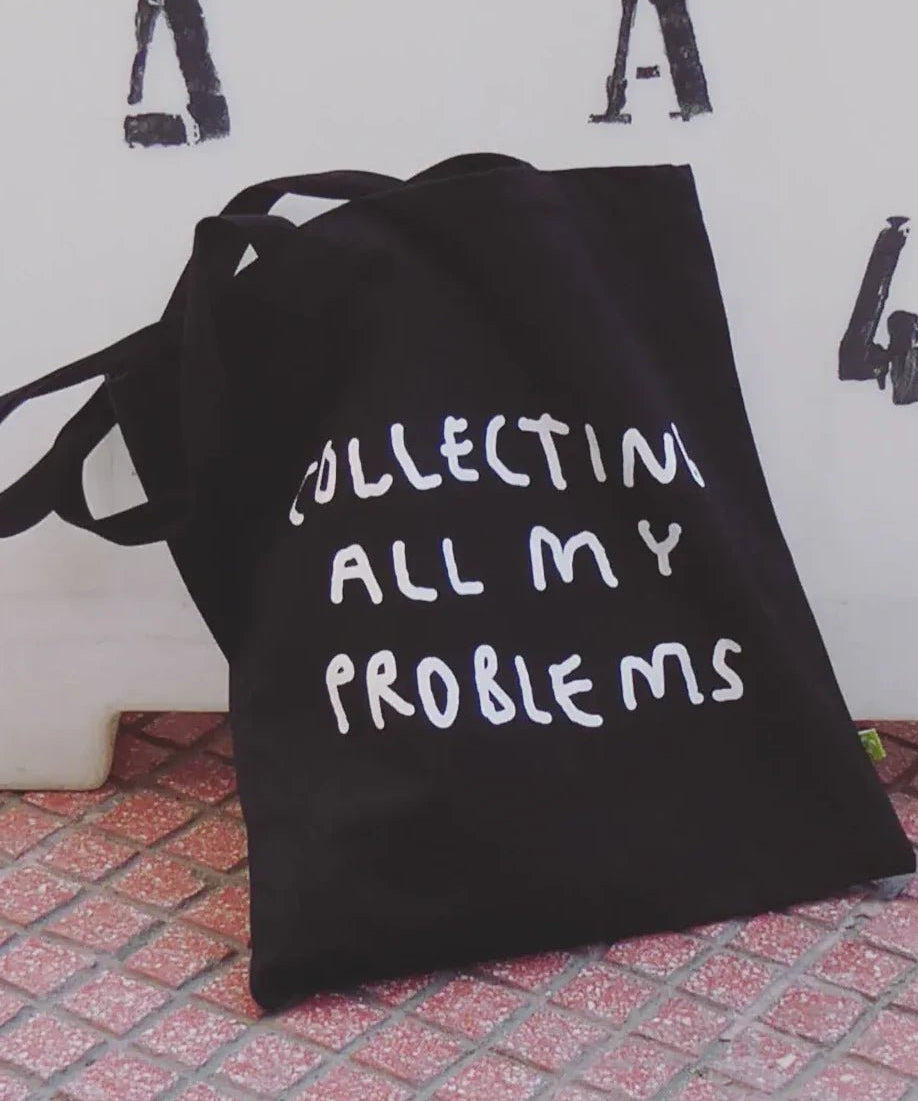 yahya studio - COLLECTING MY PROBLEMS Tragetasche • Schwarz - Tasche - ROSA ECK Concept Store