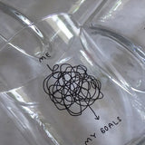 yahya studio - ME AND MY GOALS Großes Trinkglas mit Spruch - Trinkglas - ROSA ECK Concept Store