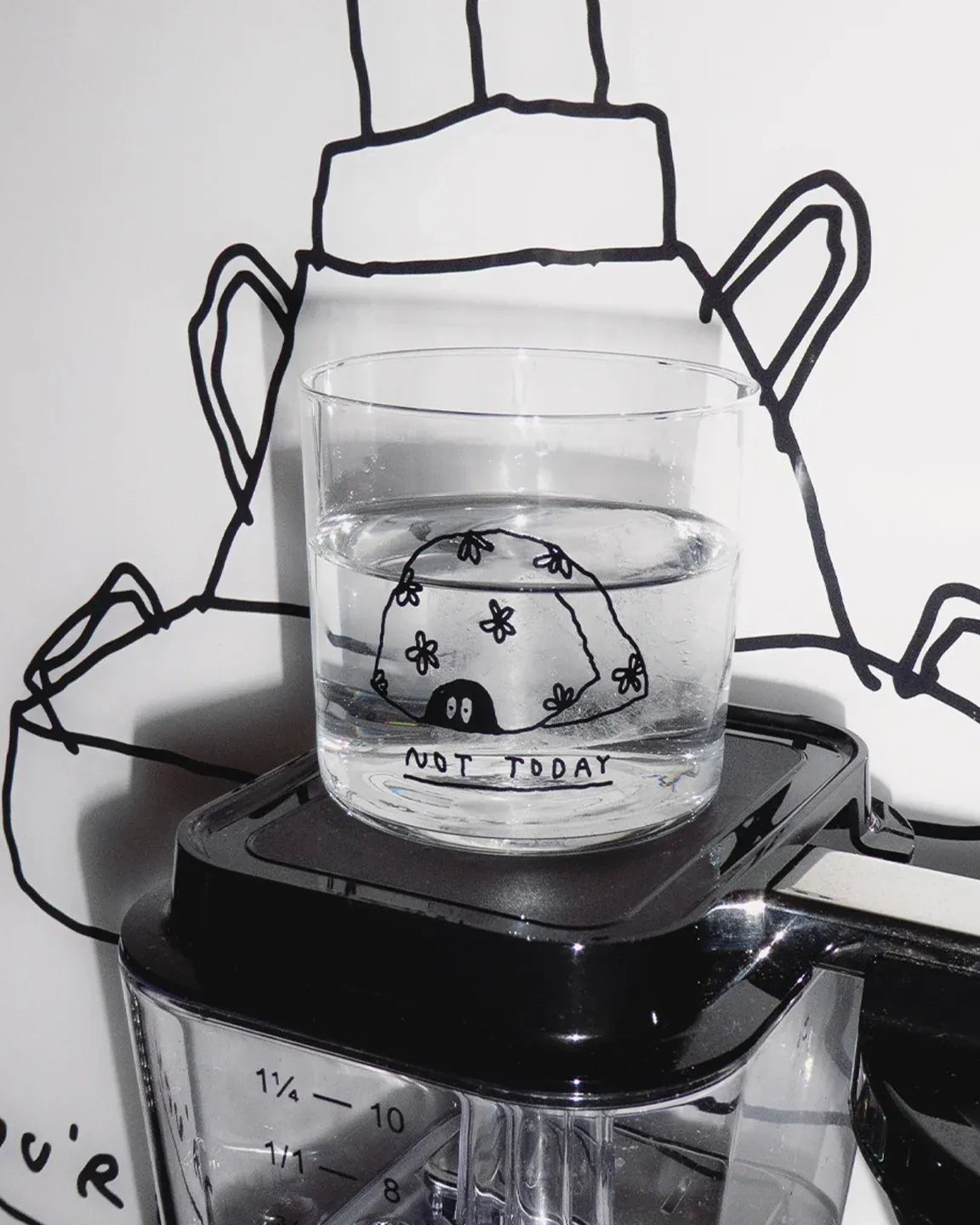 yahya studio - NOT TODAY Trinkglas mit Statement - Trinkglas - ROSA ECK Concept Store