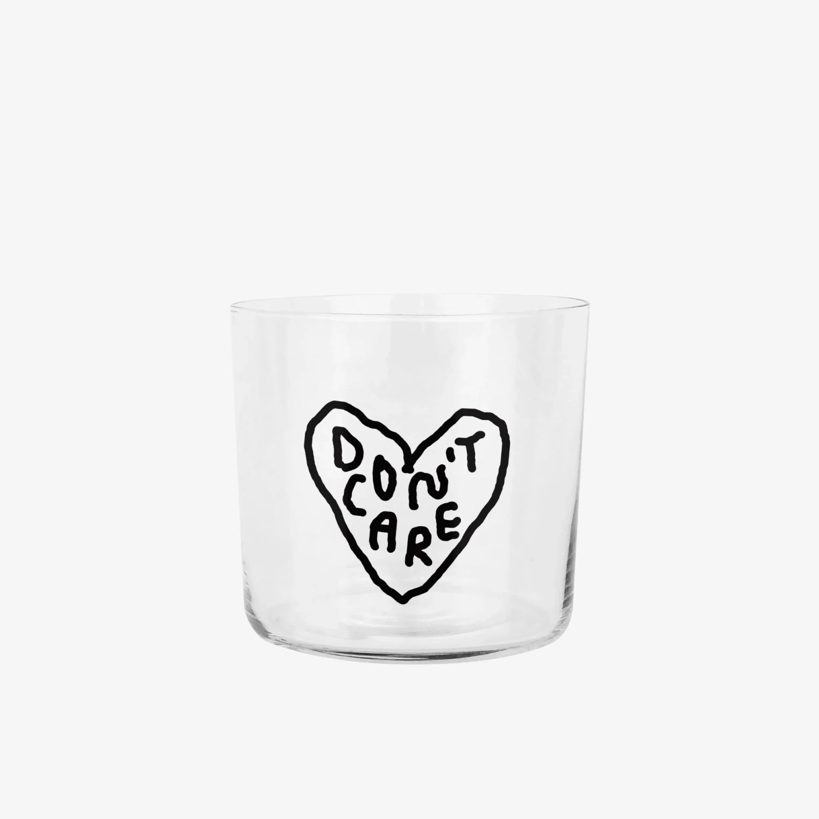 Trinkglas mit Statement • DON'T CARE – Yahya Studio