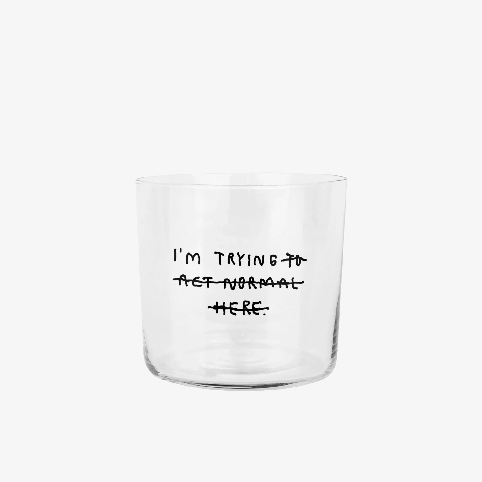 Trinkglas mit Statement • I'M TRYING – Yahya Studio